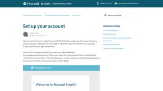 Set up your account - Employee Help Center - Maxwell Health