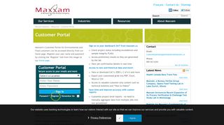 Customer Portal - Maxxam Analytics Maxxam Analytics