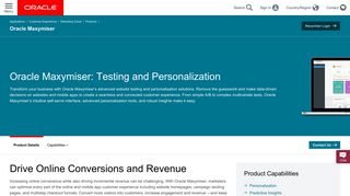 Oracle Maxymiser | Testing and Personalization