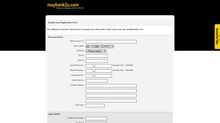 User Registration form - Maybank2u