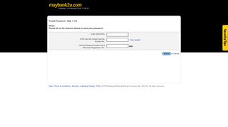 Reset Password Form - Maybank2u