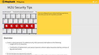 Maybank2U Security Tips