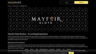 Mayfair Slots – Claim A Fabulous Welcome Bonus! Join Today For Free!