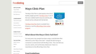 Mayo Clinic Plan: The Official Diet - Freedieting