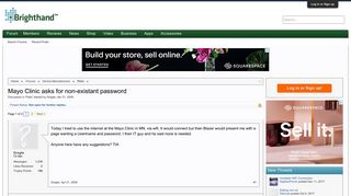 Mayo Clinic asks for non-existant password | Brighthand.com ...