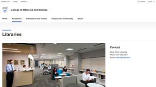 Libraries - Academics - Mayo Clinic College of Medicine & Science