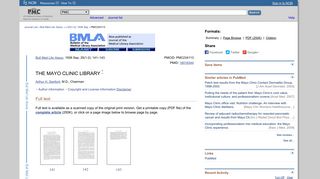 THE MAYO CLINIC LIBRARY - NCBI - NIH