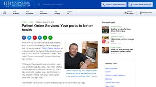 Patient Online Services: Your portal to better health - Mayo Clinic ...
