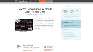 Reward Performance by Mazda Visa ® Prepaid Card