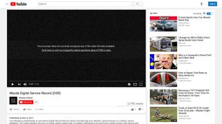 Mazda Digital Service Record (DSR) - YouTube