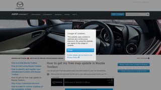 How to get my free map update in Mazda Toolbox - Mazda Infotainment