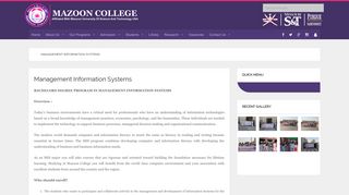 Management Information Systems - Mazoon College
