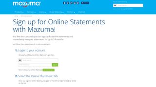 Sign up for Online Statements - Mazuma Credit Union