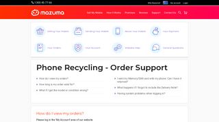 Phone Recycling Customer Support & Your orders | Mazuma Mobile ...