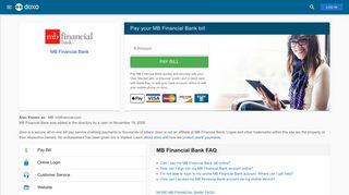MB Financial Bank (MB): Login, Bill Pay, Customer Service and Care ...