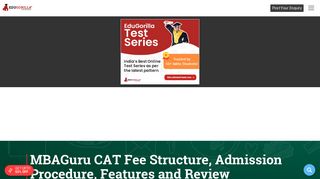MBAGuru CAT Fee Structure, Admission Procedure, Features And ...