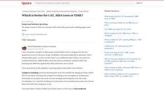 Which is better for CAT, MBA Guru or TIME? - Quora