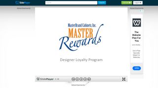 Designer Loyalty Program. To participate in MasterRewards ...