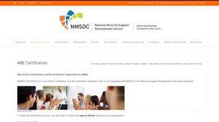 MBE Certification - National Minority Supplier Development Council