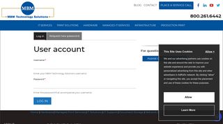 User account | MBM Technology Solutions
