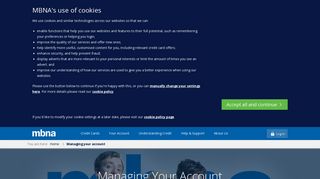 Managing Your MBNA Account | MBNA