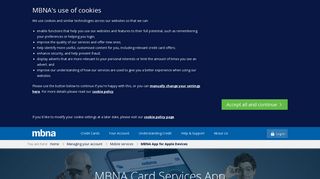 MBNA App for Apple Devices | Mobile Services | MBNA