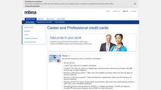Professional & Career MasterCard® Credit Cards | MBNA Canada