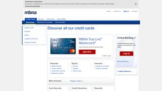 Discover all our credit cards | MBNA Canada