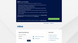 MBNA Online Card Services