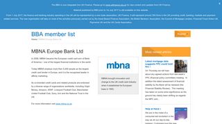 MBNA Europe Bank Ltd | BBA