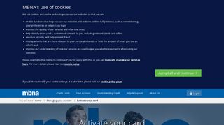 Activate Your Card | Managing Your Account | MBNA