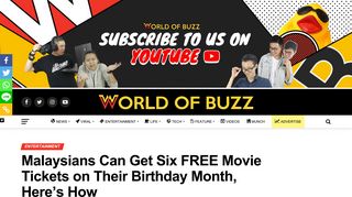 Malaysians Can Get Six FREE Movie Tickets on Their Birthday Month ...