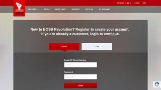 My Account Login - Boss Revolution