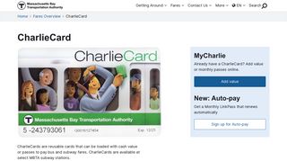 CharlieCard | Fares Overview | MBTA