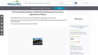 Community Bank System and Merchants Bancshares Announce ...