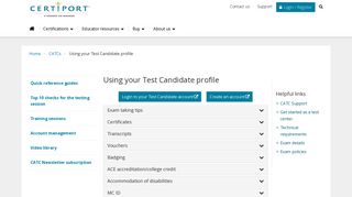 Using your Test Candidate profile :: Certiport Authorized Test Centers ...