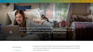 Housing Signup | Residence Life | Mississippi College