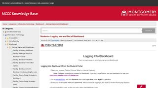 Students - Logging Into and Out of Blackboard - MCCC Knowledge Base