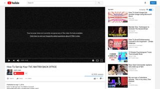 How To Set Up Your TVC MATRIX BACK OFFICE - YouTube