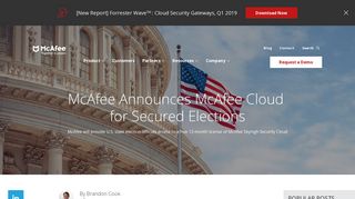 McAfee Announces McAfee Cloud for Secured Elections