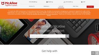 McAfee Consumer Support – Official Site