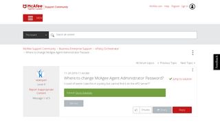 Solved: McAfee Support Community - Where to change McAgee Agent ...