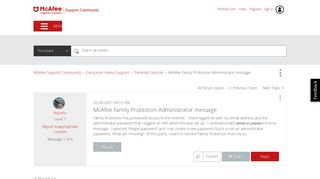 McAfee Support Community - McAfee Family Protection Administrator ...