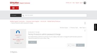 McAfee Support Community - Family Protection admin password ...