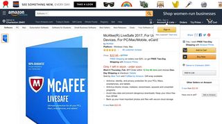 Amazon.com: McAfee(R) LiveSafe 2017, For Unlimited Devices, For ...