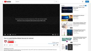 How to install McAfee Mobile Security for Android - YouTube