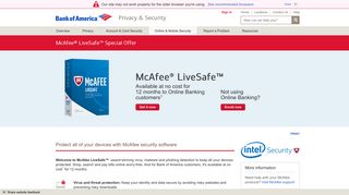 McAfee® LiveSafe™ Special Offer - BankofAmerica