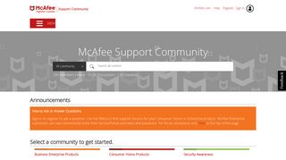 McAfee Support Community