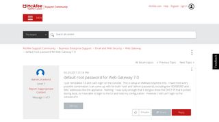 McAfee Support Community - default root password for Web Gateway ...