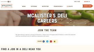 McAlister's Careers | Opening Job Positions for McAlister's Deli
